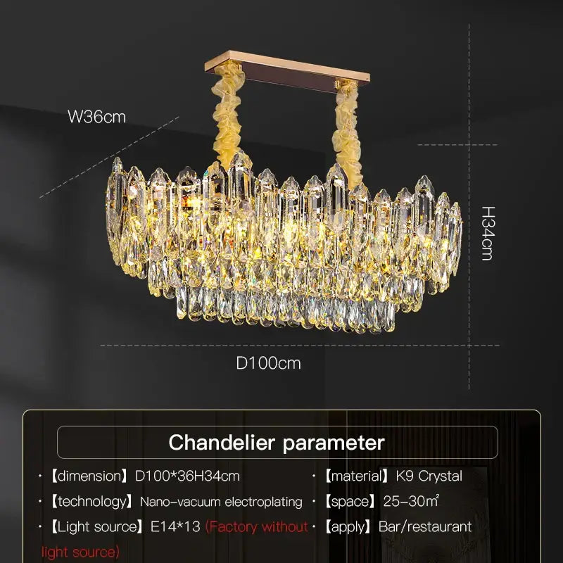 Modern tiered faceted decorbites crystal chandelier for dining room