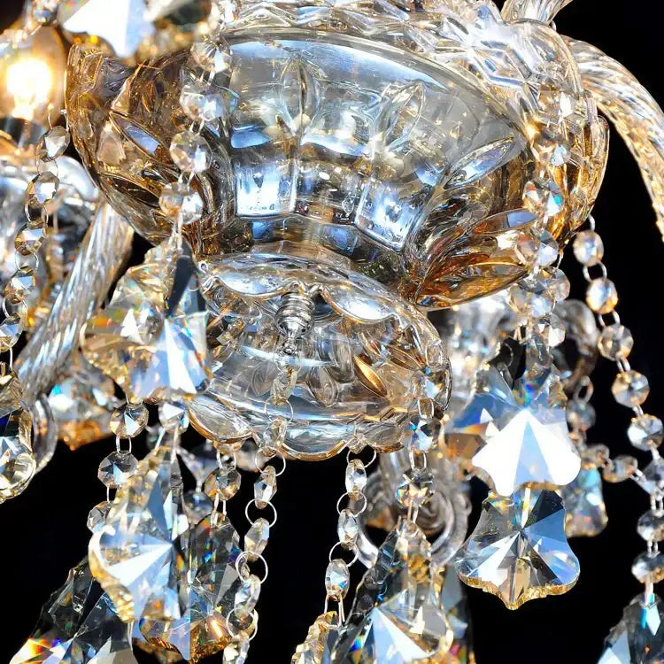Modern tiered crystal chandelier living room lighting fixture
