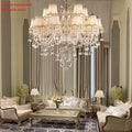 Modern tiered crystal chandelier living room lighting fixture