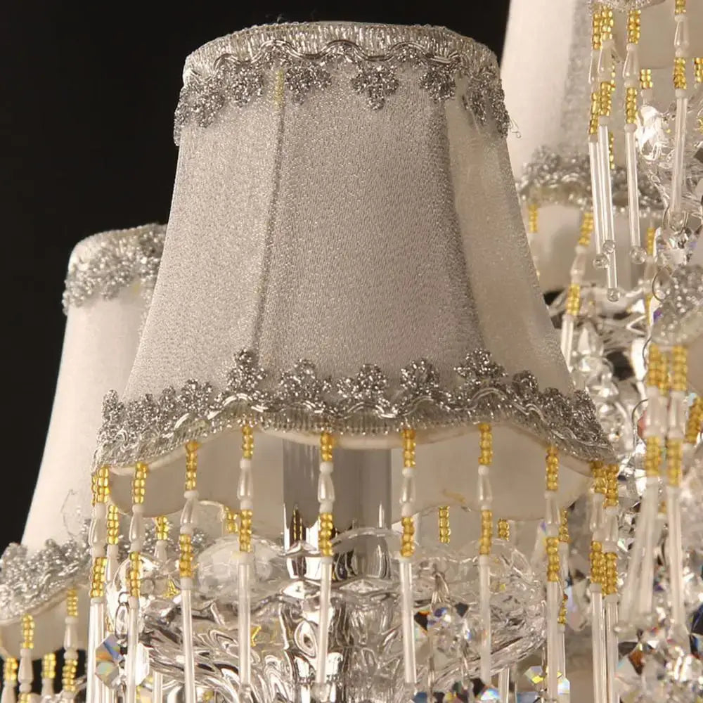 Modern tiered crystal chandelier living room lighting fixture