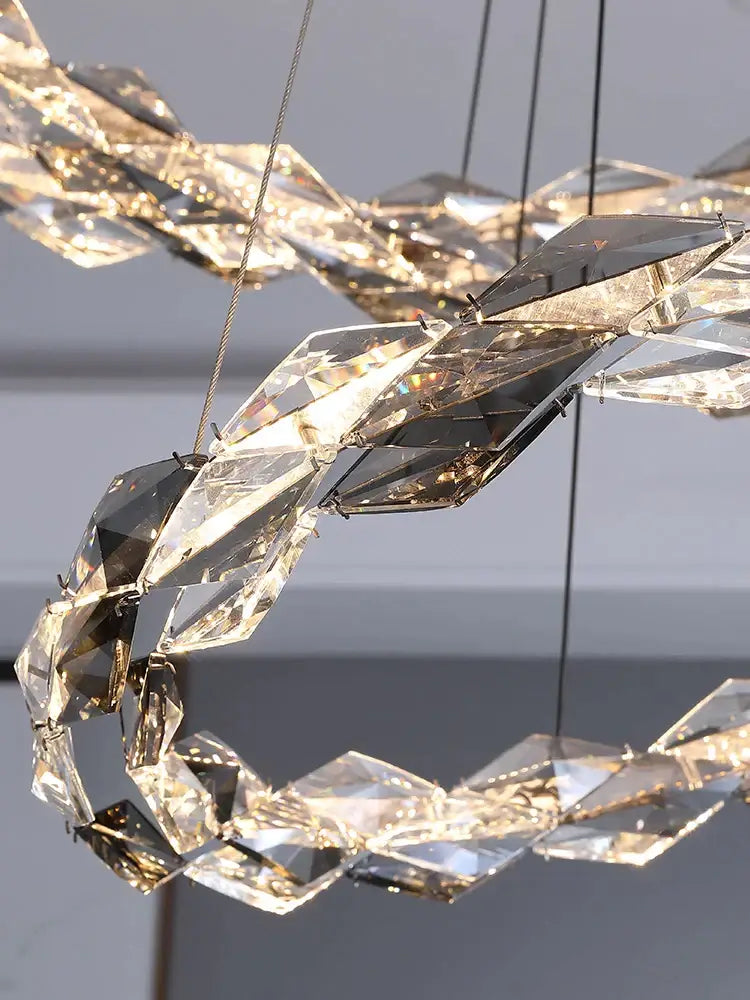 Modern ring decorbites crystal chandelier staircase luxury light