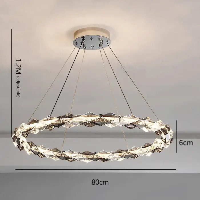 Modern ring decorbites crystal chandelier staircase luxury light