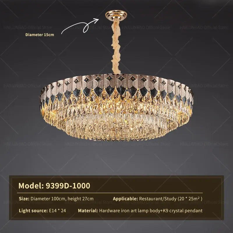 Modern gold geometric decorbites crystal chandelier for dining room