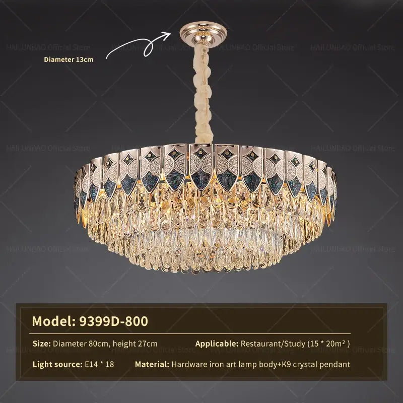 Modern gold geometric decorbites crystal chandelier for dining room