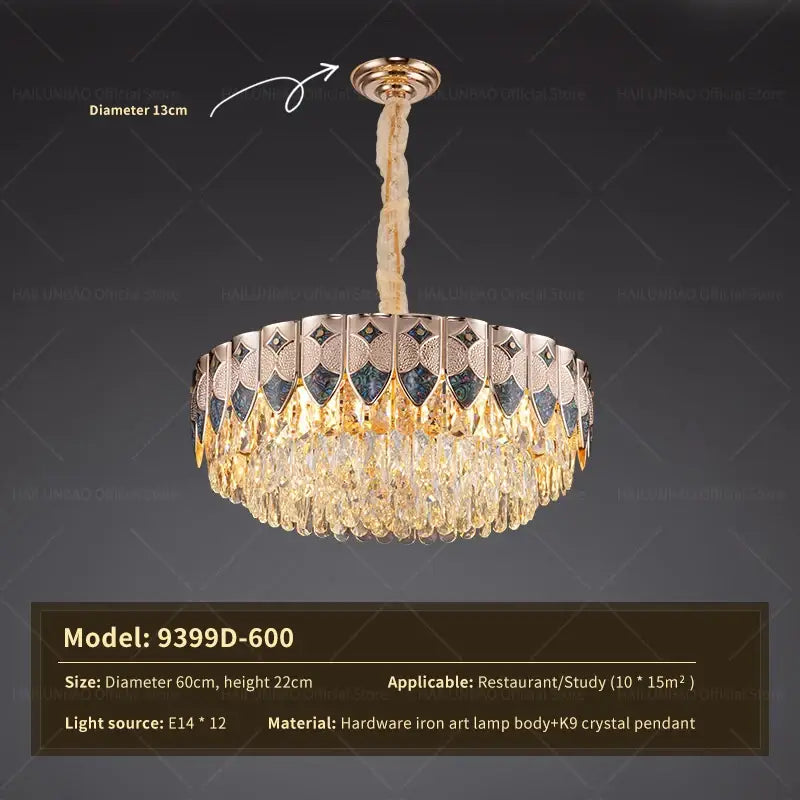 Modern gold geometric decorbites crystal chandelier for dining room