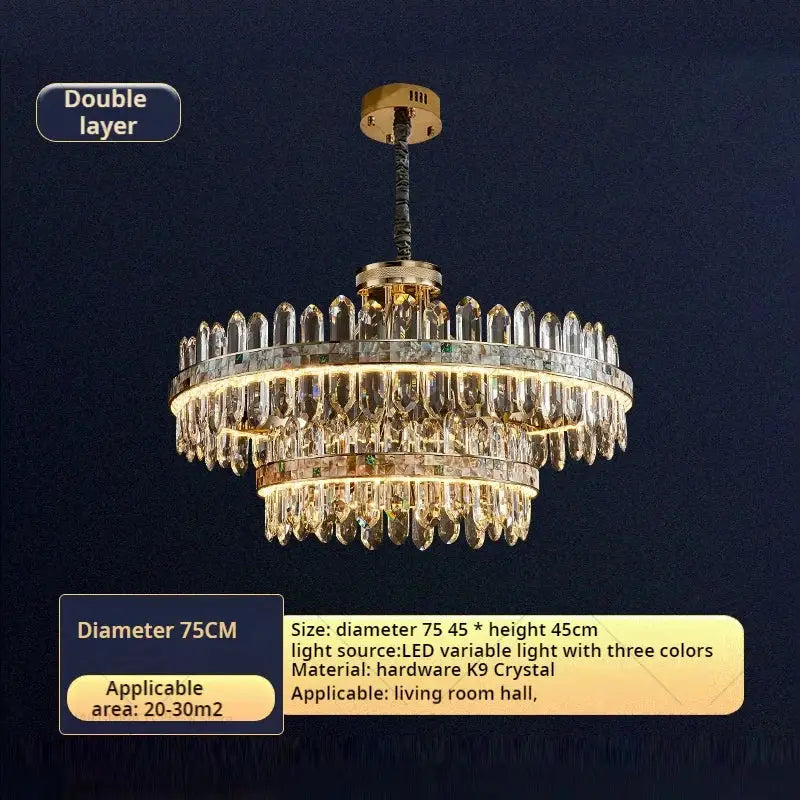 Modern gold two tier decorbites crystal chandelier for dining room