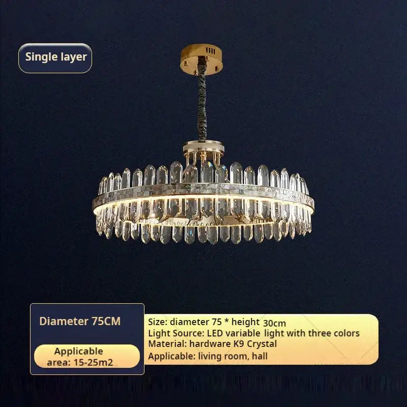 Modern gold two tier decorbites crystal chandelier for dining room