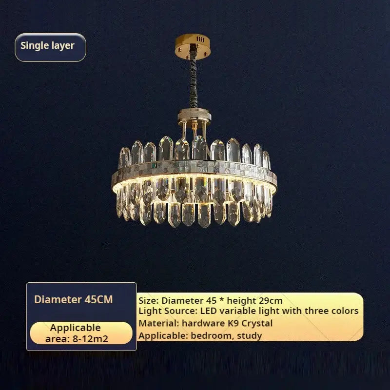 Modern gold two tier decorbites crystal chandelier for dining room