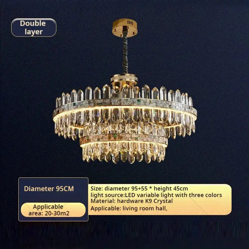 Modern gold two tier decorbites crystal chandelier for dining room