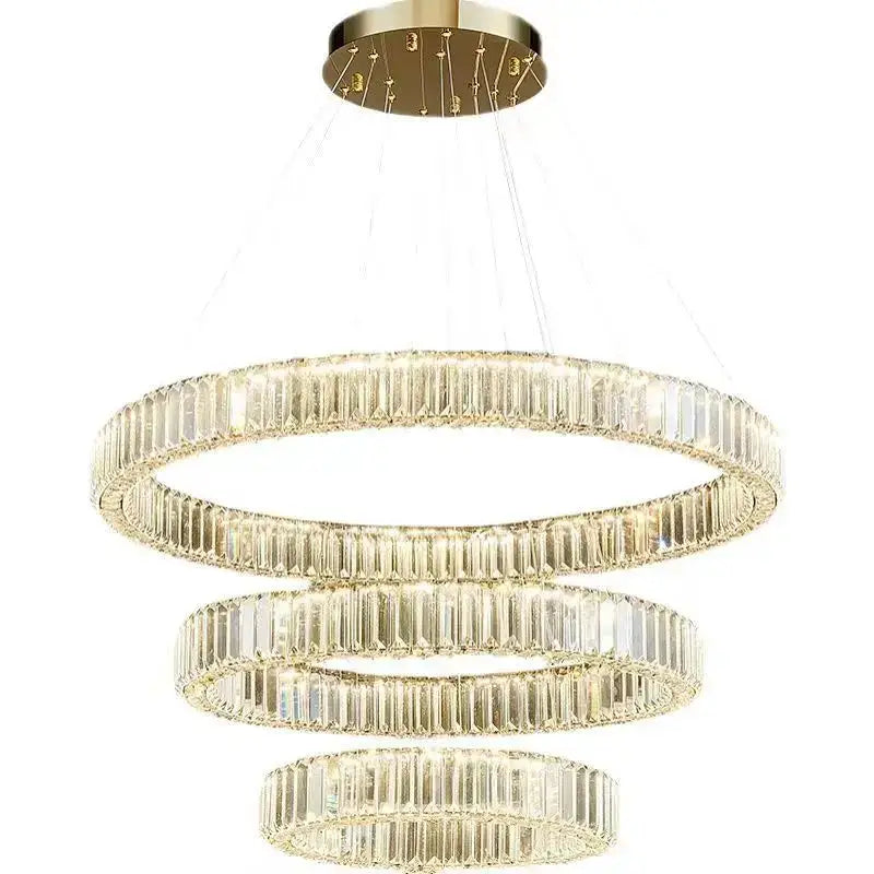Modern gold spiral crystal chandelier for villa hallway
