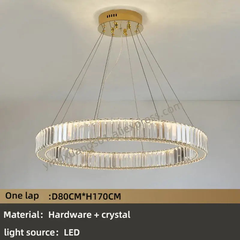 Modern gold spiral crystal chandelier for villa hallway