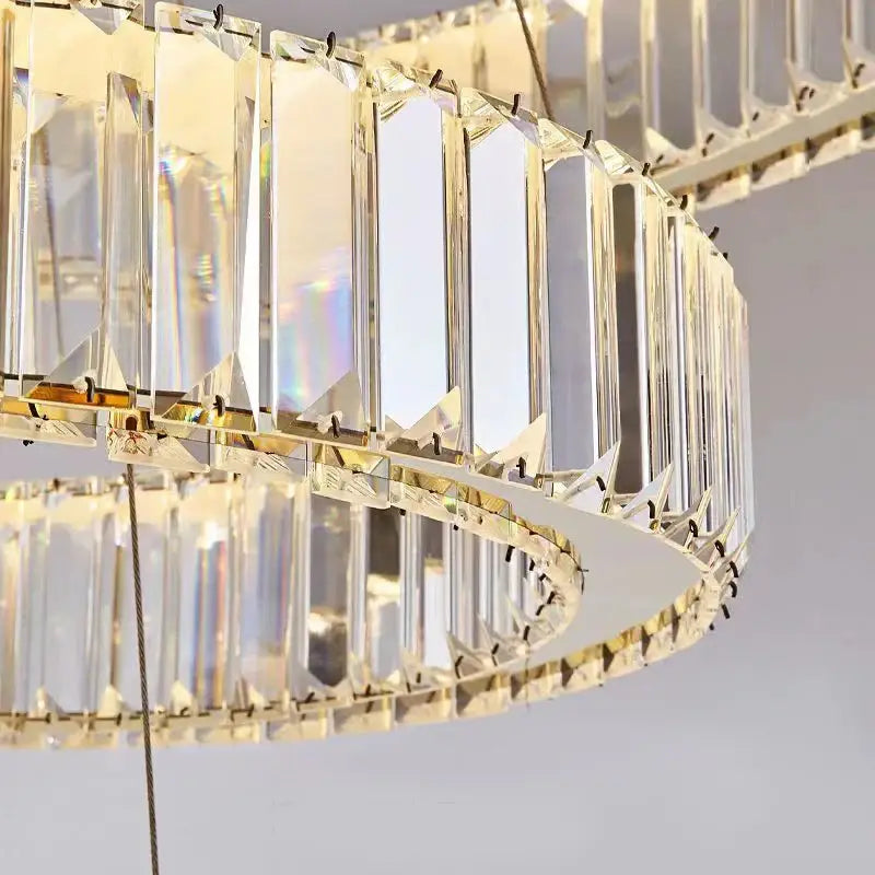 Modern gold spiral crystal chandelier for villa hallway