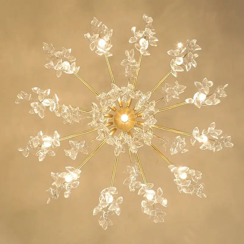 Decorbites crystal chandelier gold branch luxury living room light