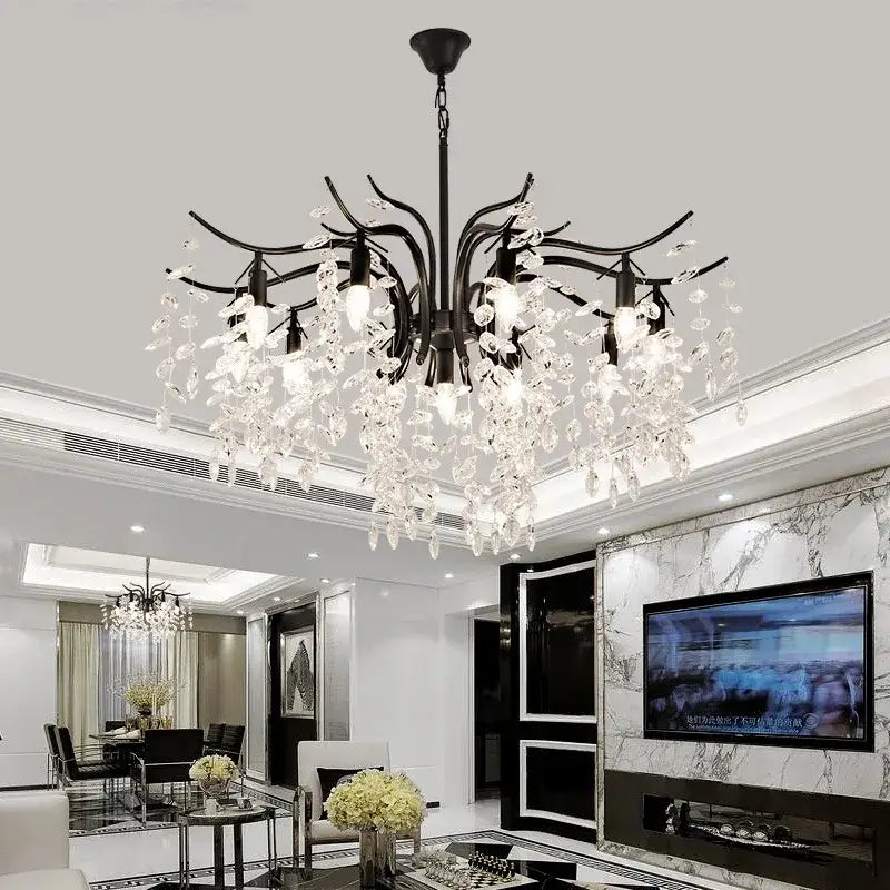 Decorbites crystal chandelier gold branch luxury living room light