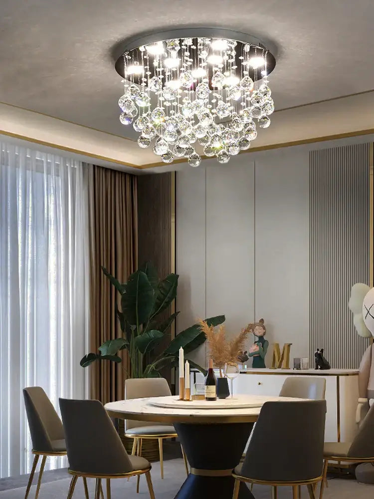 Modern decorbites crystal chandelier with glass orbs for living room