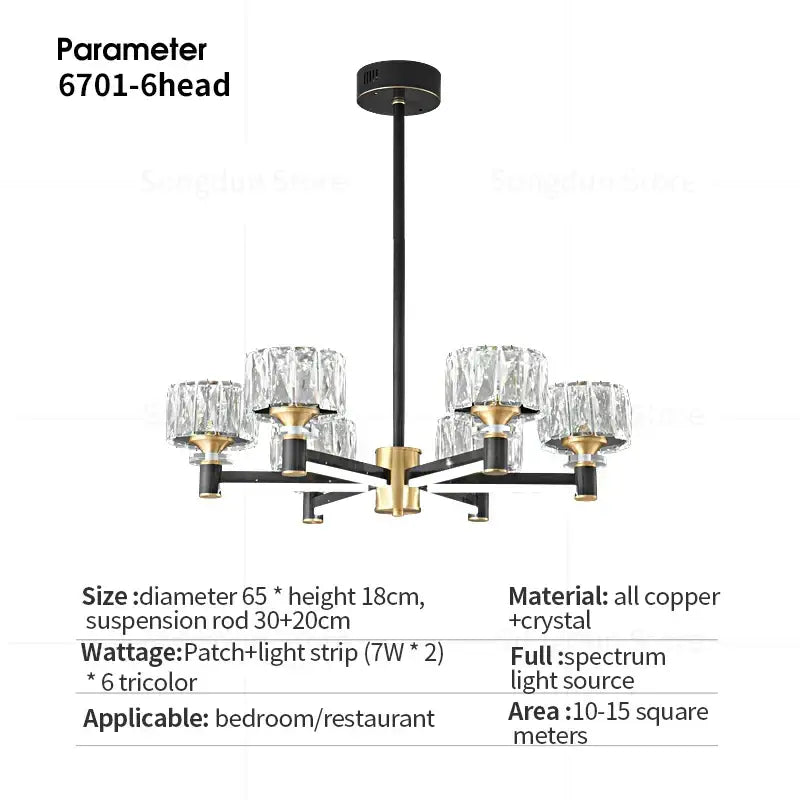 Modern black & gold decorbites crystal chandelier for living room