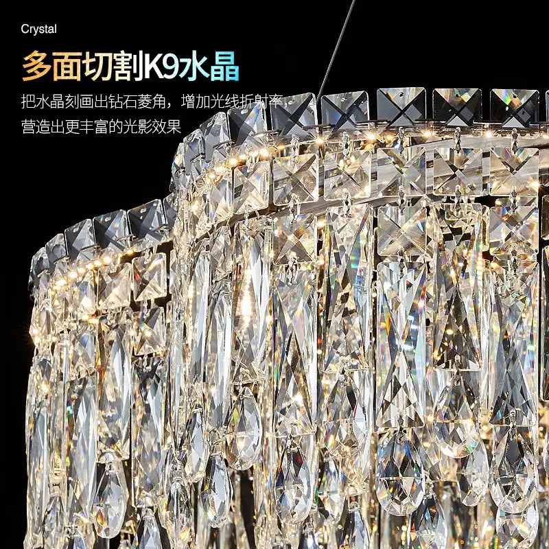 Modern luxury crystal chandelier – dining room cascading light