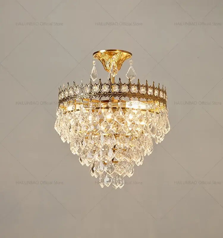 Modern golden crown decorbites crystal chandelier for dining room