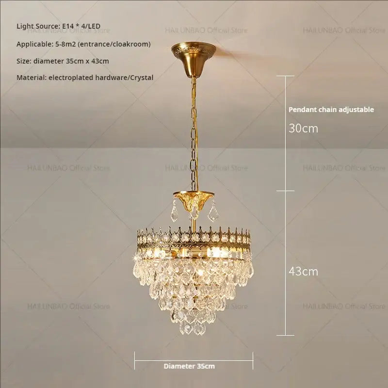 Modern golden crown decorbites crystal chandelier for dining room
