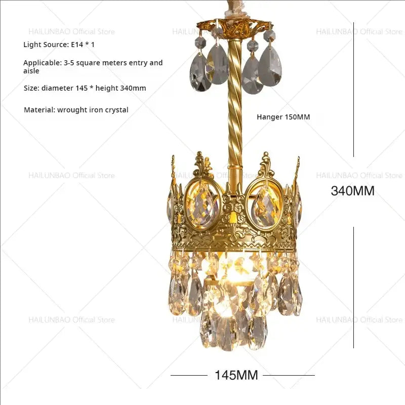 Modern golden crown decorbites crystal chandelier for dining room