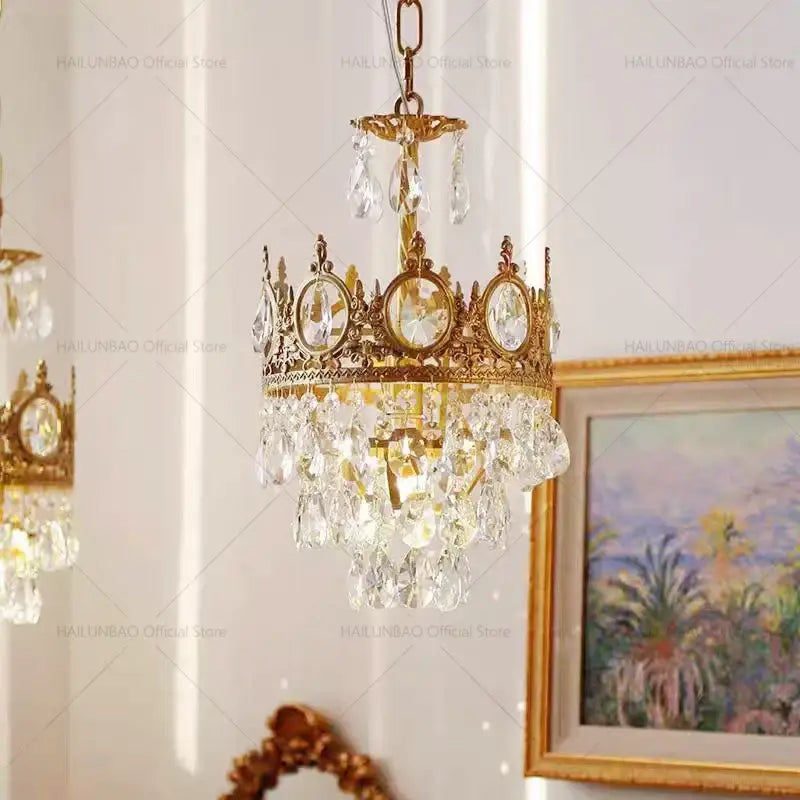 Modern golden crown decorbites crystal chandelier for dining room