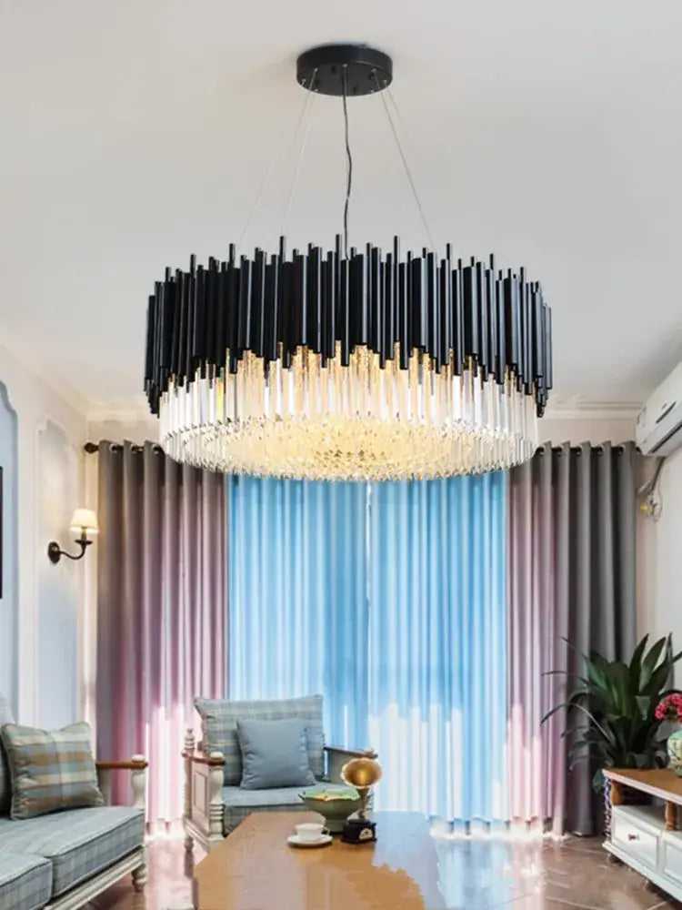 Modern black & gold decorbites crystal chandelier for bedroom