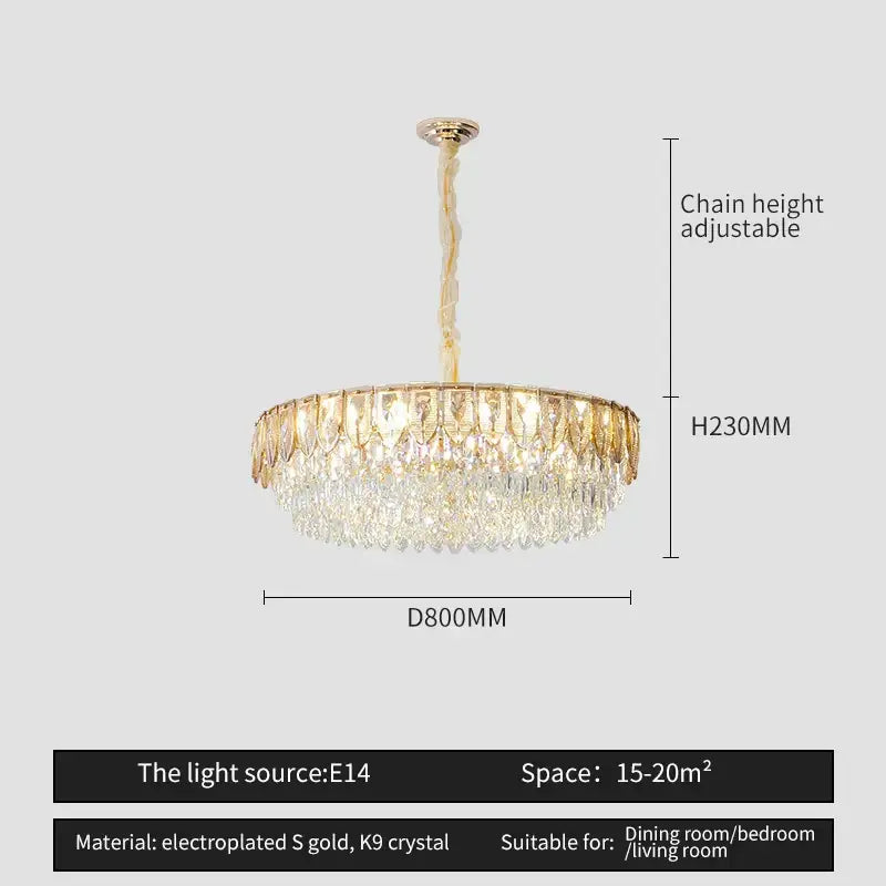Modern blue & gold decorbites crystal chandelier dining room light