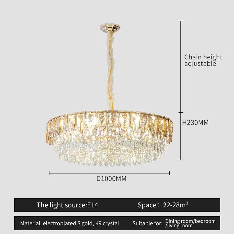 Modern blue & gold decorbites crystal chandelier dining room light
