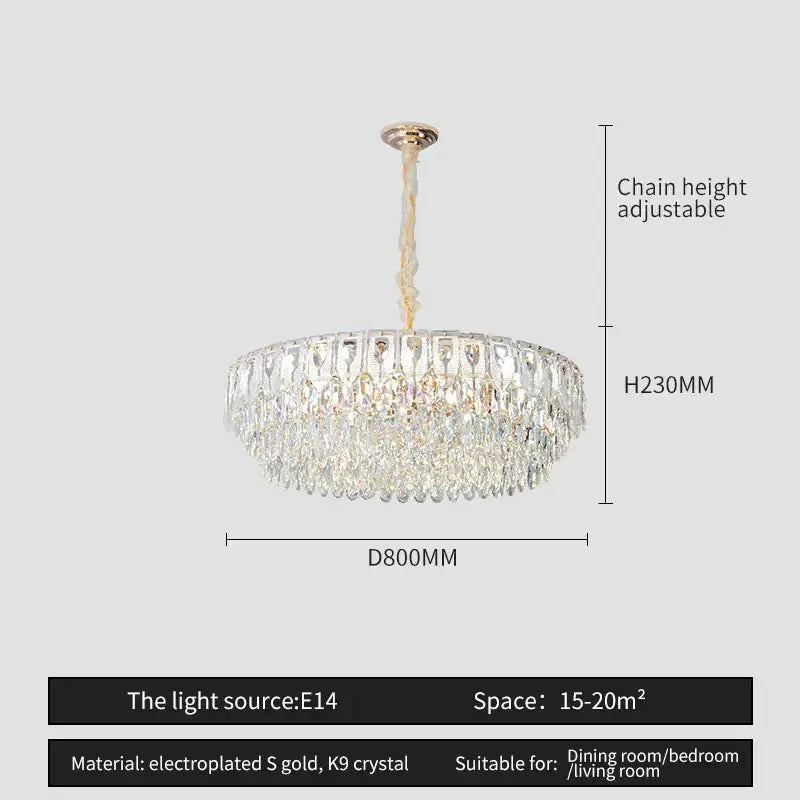 Modern blue & gold decorbites crystal chandelier dining room light