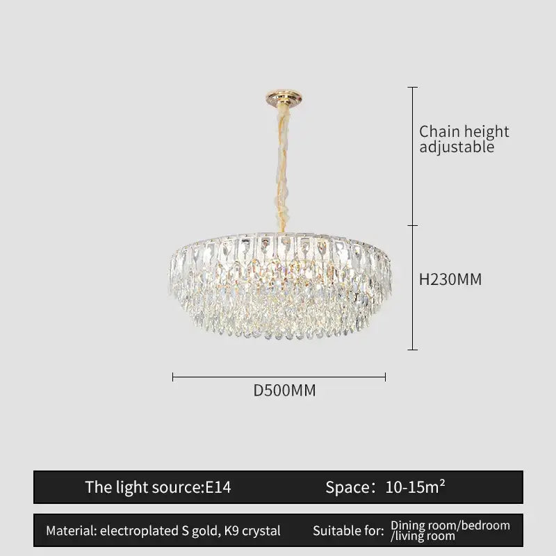 Modern blue & gold decorbites crystal chandelier dining room light