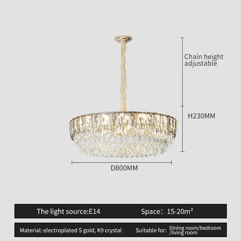 Modern blue & gold decorbites crystal chandelier dining room light