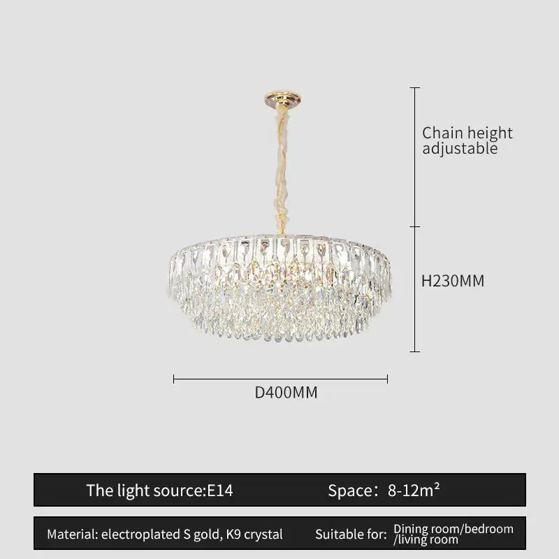 Modern blue & gold decorbites crystal chandelier dining room light