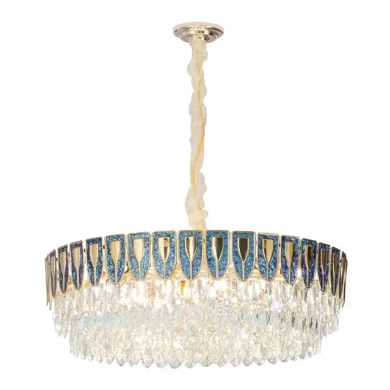 Modern blue & gold decorbites crystal chandelier dining room light