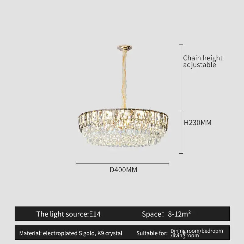 Modern blue & gold decorbites crystal chandelier dining room light