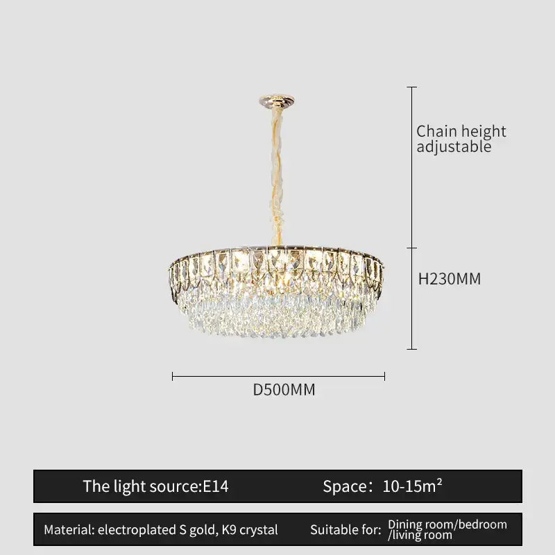 Modern blue & gold decorbites crystal chandelier dining room light