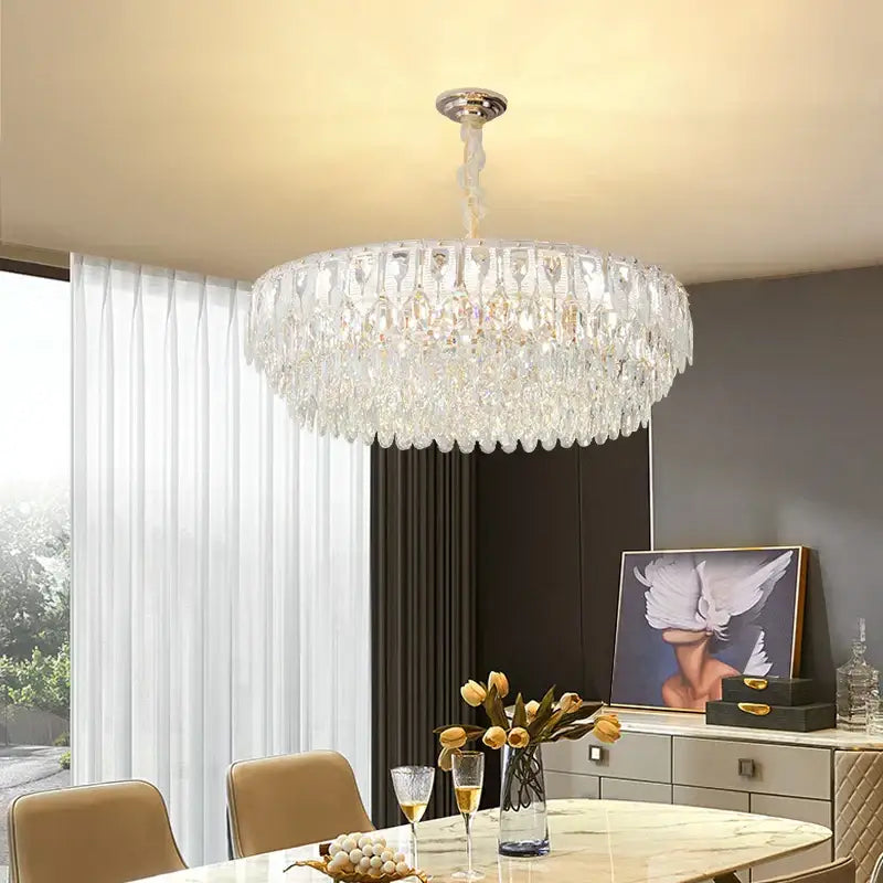 Modern blue & gold decorbites crystal chandelier dining room light