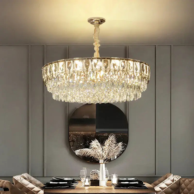 Modern blue & gold decorbites crystal chandelier dining room light