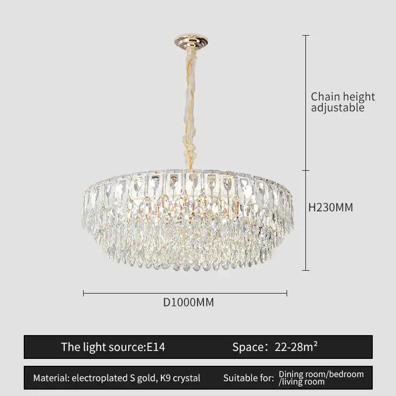 Modern blue & gold decorbites crystal chandelier dining room light