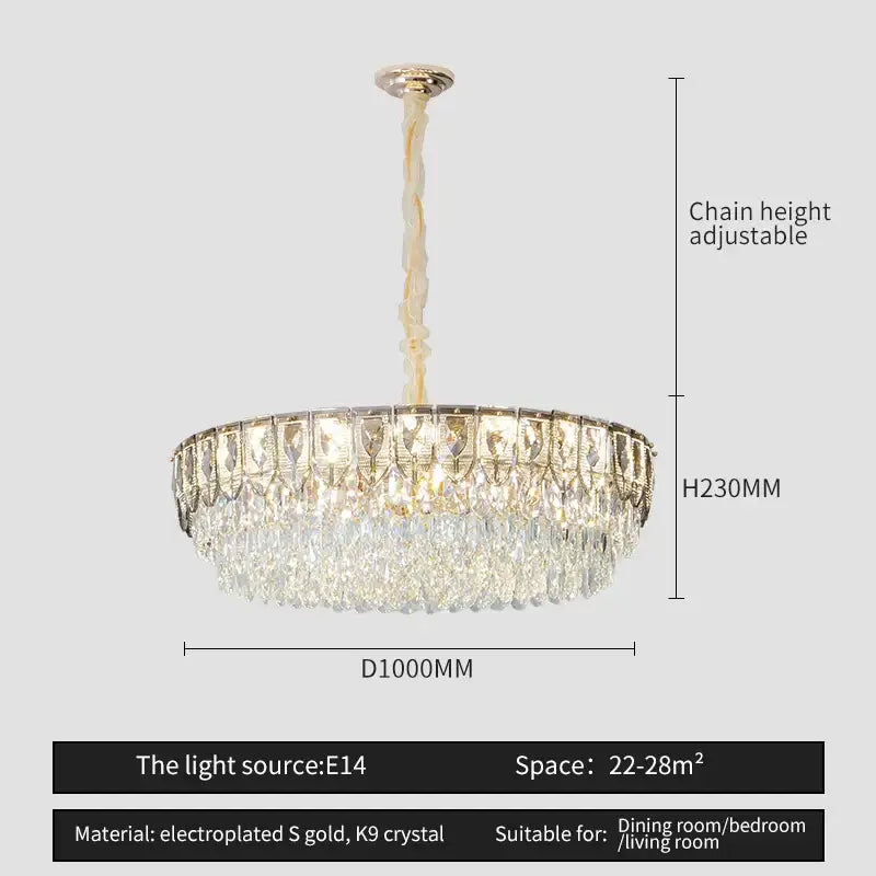 Modern blue & gold decorbites crystal chandelier dining room light
