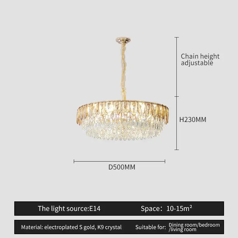 Modern blue & gold decorbites crystal chandelier dining room light