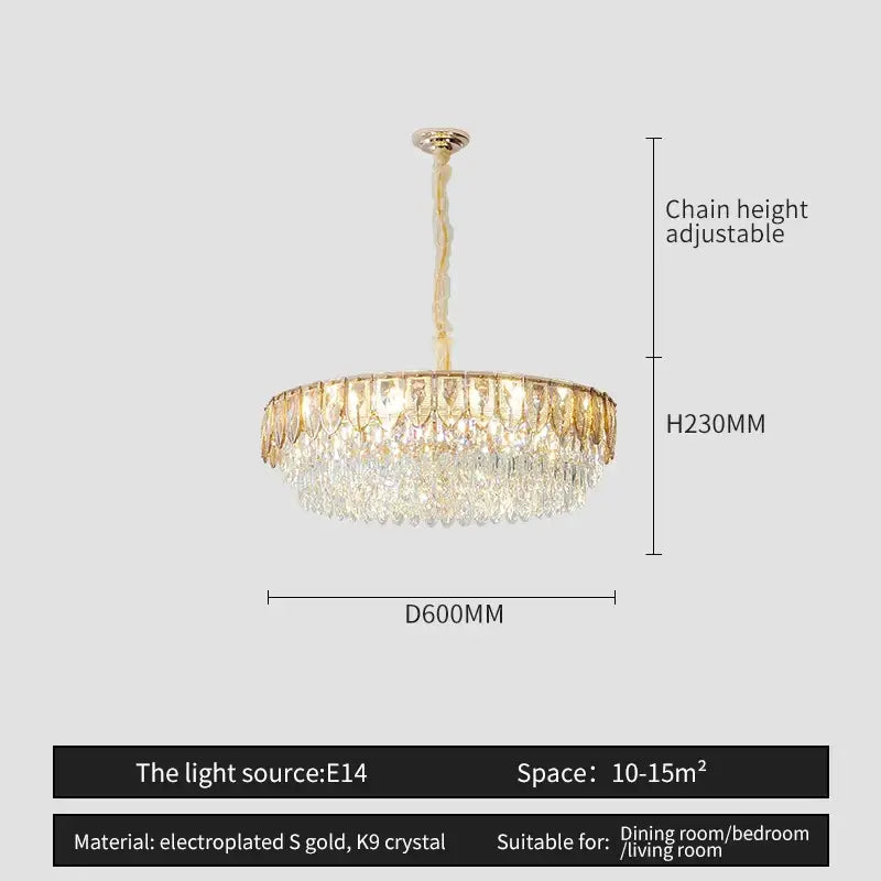 Modern blue & gold decorbites crystal chandelier dining room light