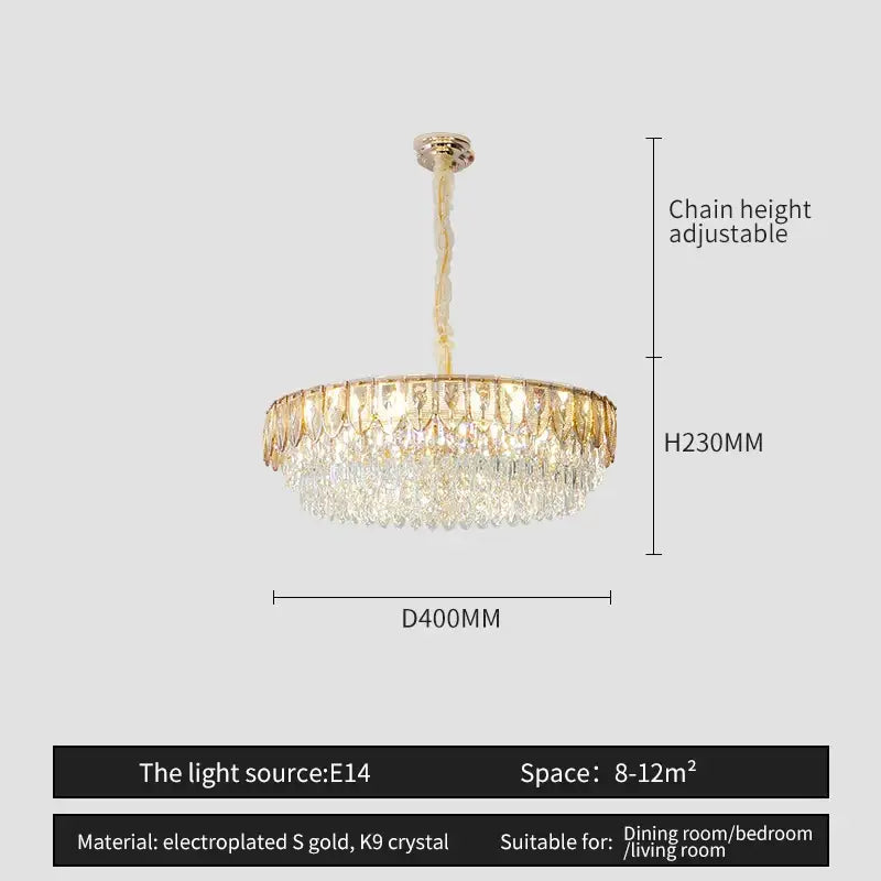 Modern blue & gold decorbites crystal chandelier dining room light