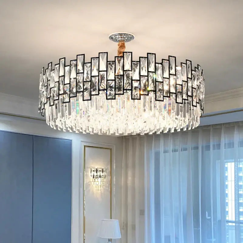 Decorbites crystal chandelier gold circular light for living room