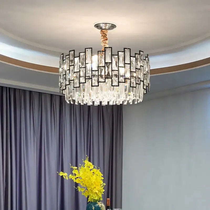 Decorbites crystal chandelier gold circular light for living room