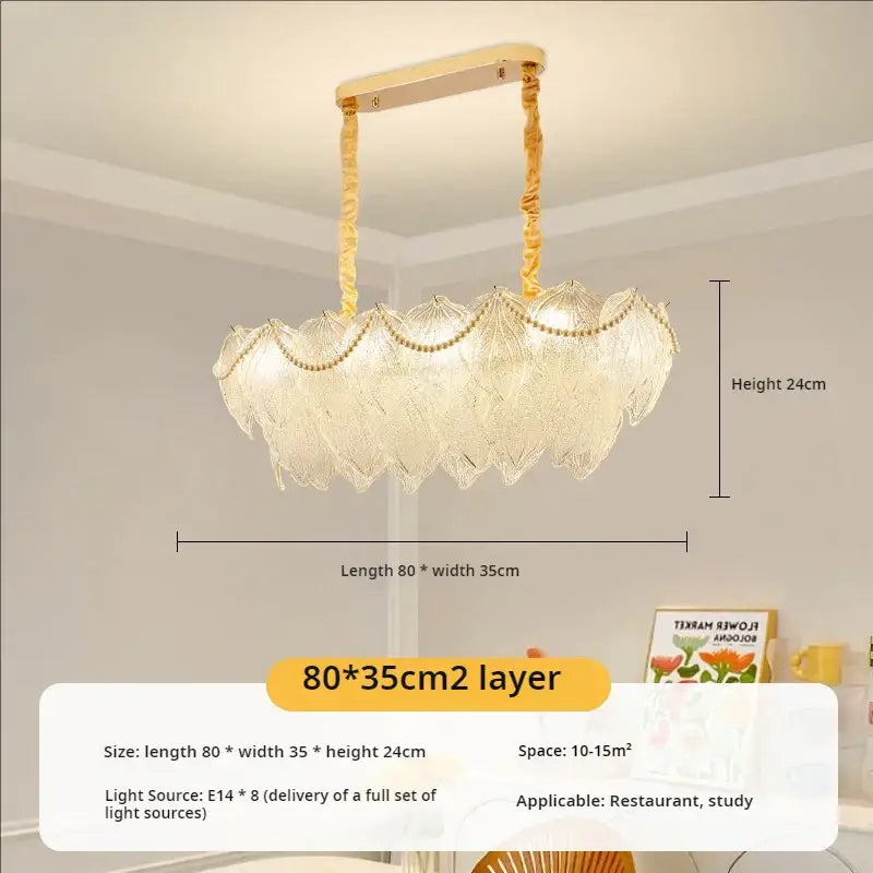Modern gold decorbites crystal chandelier for living room glass leaf