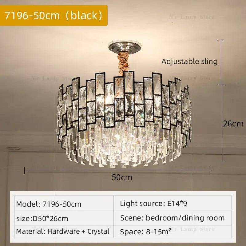 Decorbites crystal chandelier gold circular light for living room