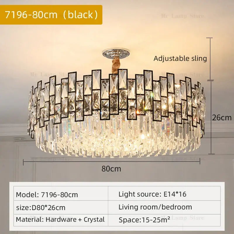 Decorbites crystal chandelier gold circular light for living room