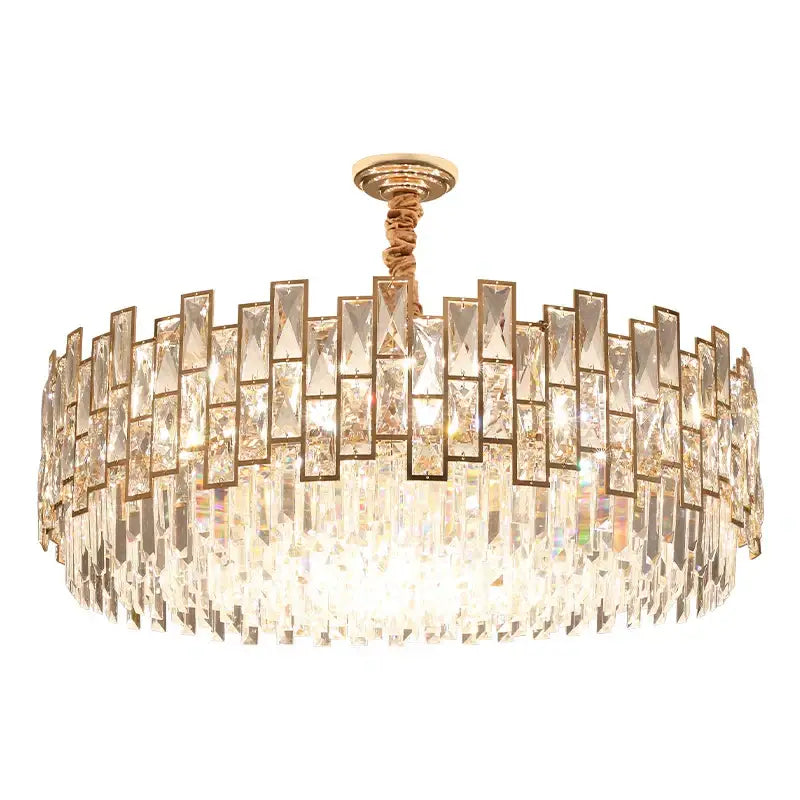 Decorbites crystal chandelier gold circular light for living room