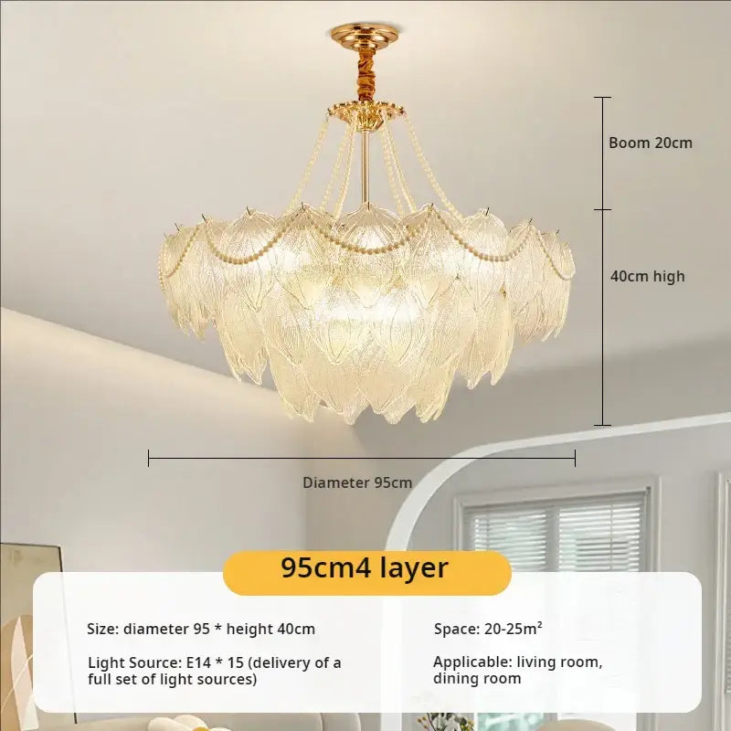 Modern gold decorbites crystal chandelier for living room glass leaf