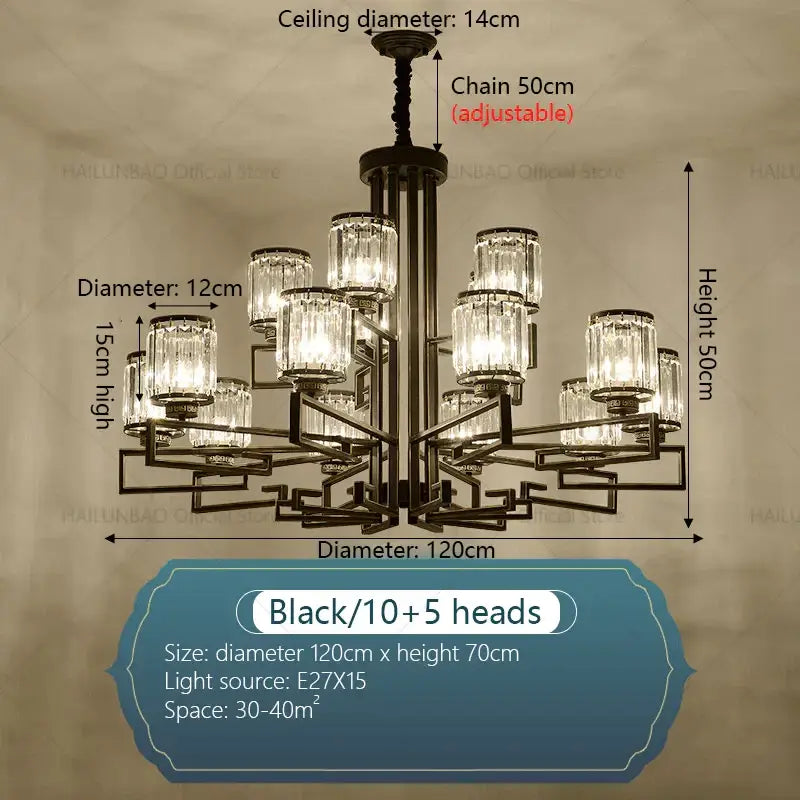 Modern gold geometric decorbites crystal chandelier living room light